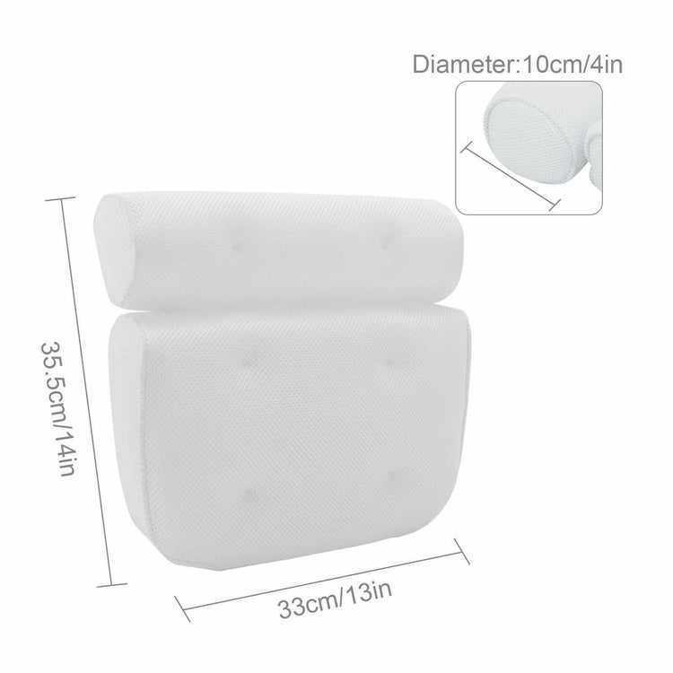 Mesh Bath Pillow Spa Breathable Bathtub Cushion Neck Back Support Tub Suction