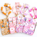 Women's Floral Print Leather Card Bag