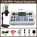 C100PRO Lightweight And Portable Digital Sound Card, Real-time Voice Changer, Intelligent Noise Reduction, And Instrument Reverberation
