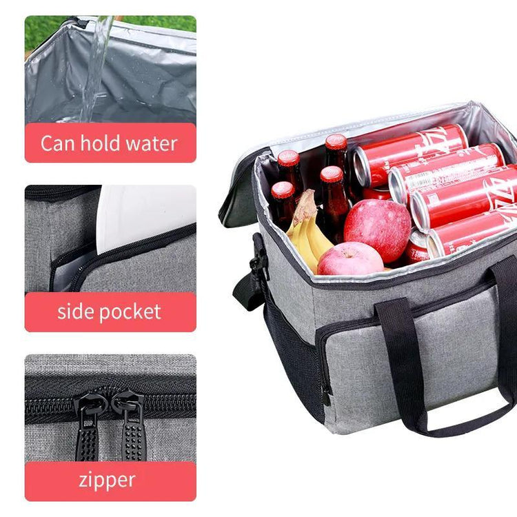 Leak-proof Insulated Lunch Bag With Adjustable Straps For Work, Office, Picnic, And Beach