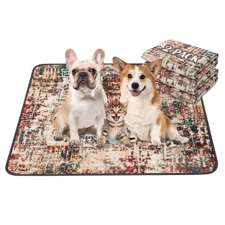 Qeils Washable Pee Pads For Dogs, 2 Pack Reusable Puppy Pads Super Absorbent Leakproof Dog Training Pads, Non-Slip Potty Pads For Floor, Crate, Couch, Whelping Pads Litter Mat Puppy Supplies
