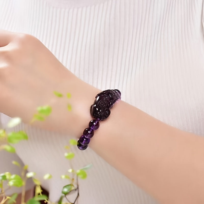 Purple Wealth Summons Feng Shui Bracelet - Attracts Prosperity, Brings Good Luck, Protects Wealth And Promotes Spiritual Growth