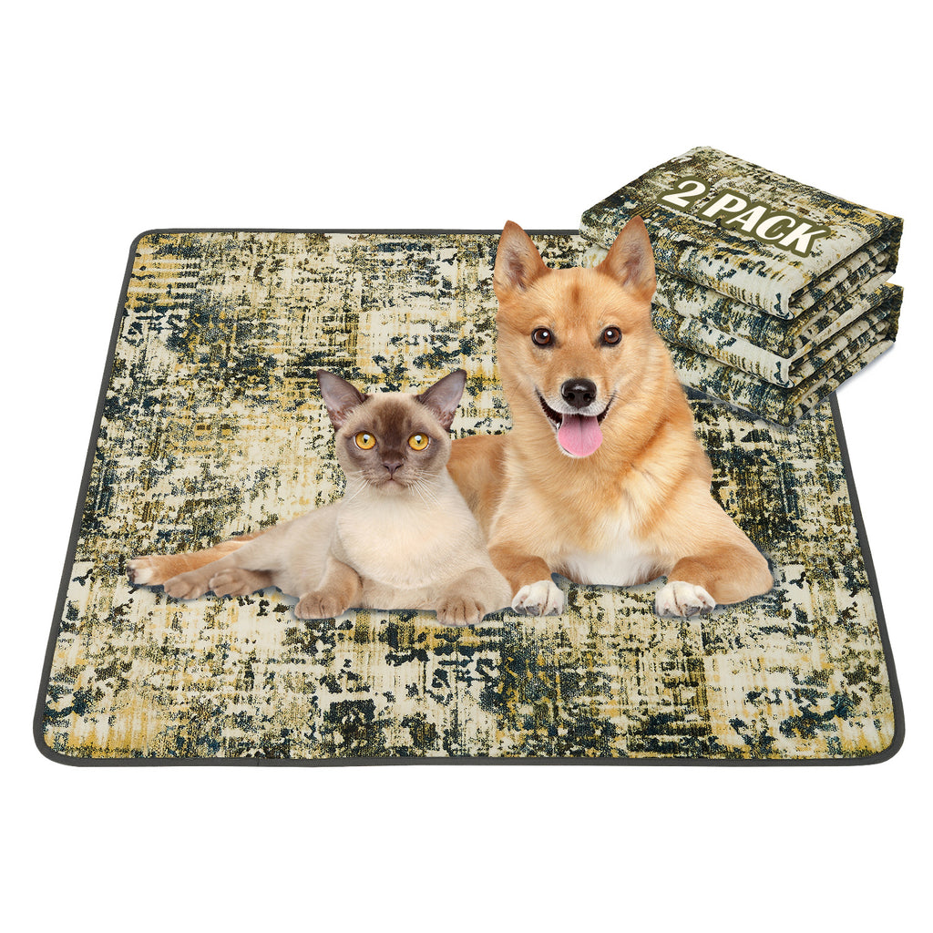 Qeils Washable Pee Pads For Dogs, 2 Pack Reusable Puppy Pads Super Absorbent Leakproof Dog Training Pads, Non-Slip Potty Pads For Floor, Crate, Couch, Whelping Pads Litter Mat Puppy Supplies