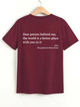 New Fashion Womens Letter T-Shirt Round Neck Short Sleeve Slogan Tee Top