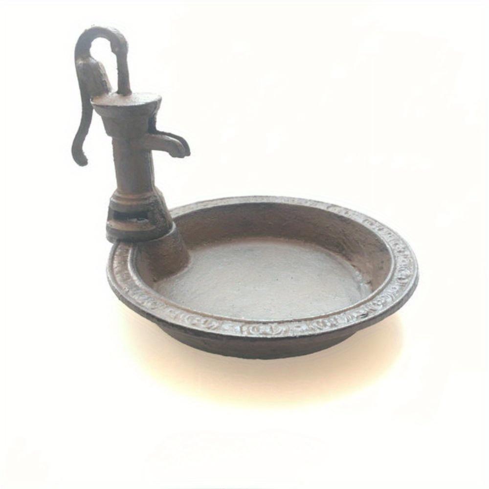 1pcs Rustic Style Cast Iron Vintage Water Pump Round Bird Feeder Outdoor Garden Balcony Decorative Water Feeder And Family Table Storage Tray Valentine's Day Easter Birthday Gift For Bird Lovers