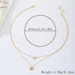 Sparkling Three-dimensional Zircon Pendant Necklace, Women's Exquisite Double-layer Collarbone Chain Jewelry Gift, Suitable For Engagement, Party, Holiday Gifts