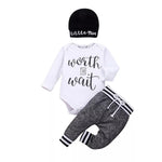 US Newborn Baby Boy Girl Tops Romper Bodysuit Jumpsuit Pants Outfits Clothes Set