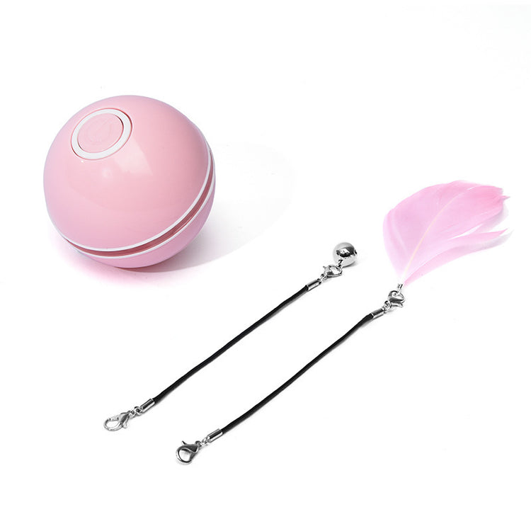 LED Laser Electronic Rolling Pet Funny Cat Toy Ball PinkRecharge