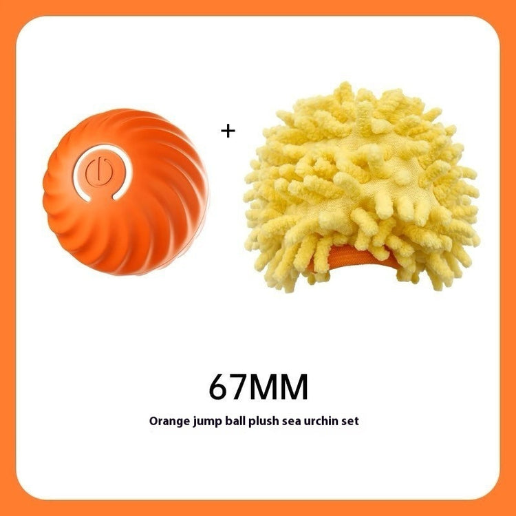 Pet Dog Rubber Ball Toys For Dogs Resistance To Bite Dog Chew Toys Puppy Pets Dogs Training Products Orange sea urchin sleeve 67mm