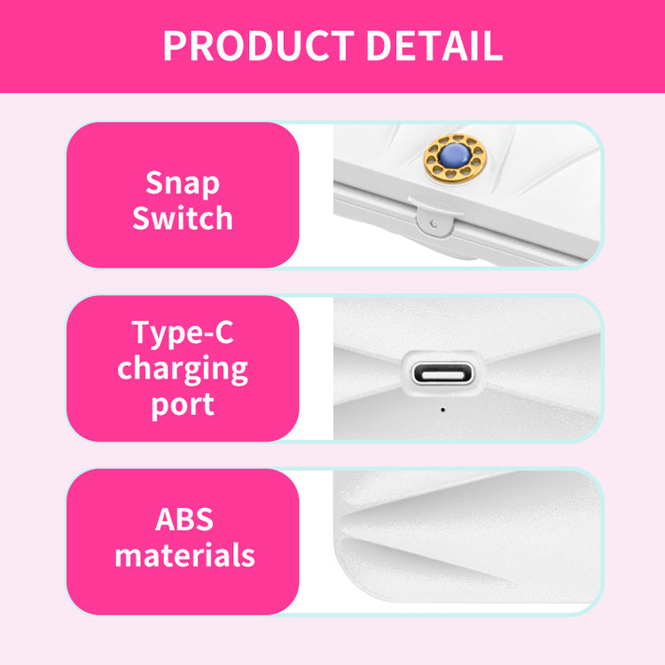 Portable Square Diamond Grid White Makeup Mirror