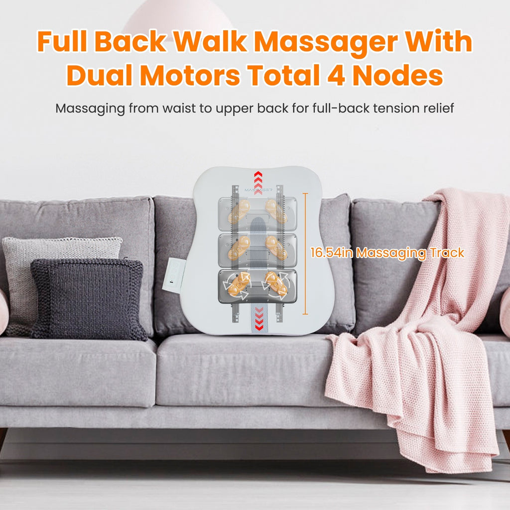 1 Set  Shiatsu Back Massager 3D Deep Tissue Kneading Massage Pillow Cordless USB Rechargeable With 3 Massaging Modes 2 Heating Levels 10Mins Auto-Off For Back Shoulder Waist Lumbar No Chair
