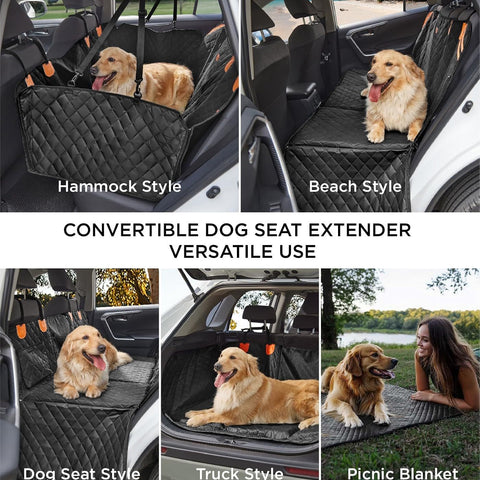 Made4Pets Pet Dog Car Back Seat Cover Back Seat Extension Pad Can Bear 400 Pounds Waterproof And Non-slip Dog Car Hammock Eight-layer Hard Bottom With PE Foam Easy To Install And Clean