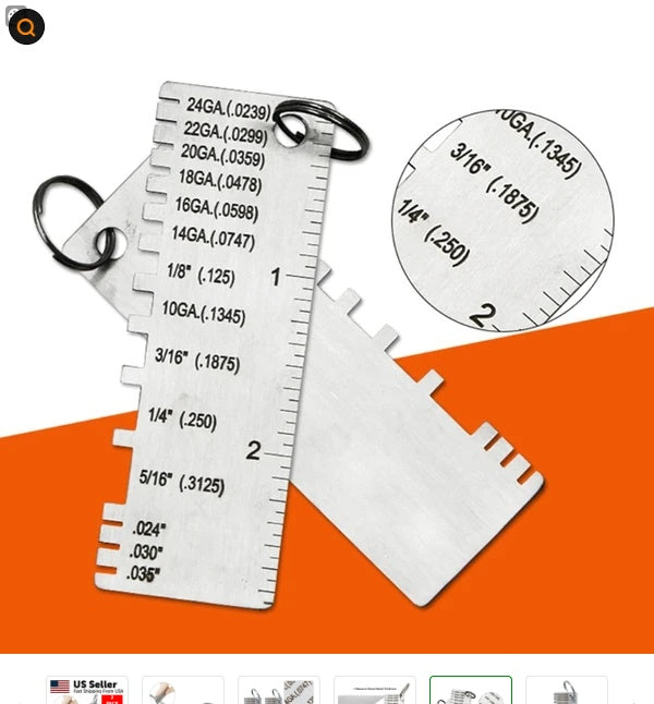2PCS Thickness Gage Sheet Metal Gauge Measuring Tool Wire Gauge Stainless Steel