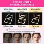Portable Square Diamond Grid White Makeup Mirror