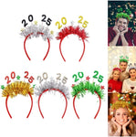 5PCS 2025 New Year Headband New Year's Eve Hat Star Hairbands Christmas Plastic Hair Bands With Sequins For New Year Eve Headpiece Birthday Carnival Party Props Decoration
