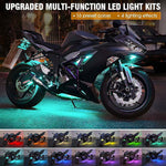 12X RGB Motorcycle LED Light Kit Under Glow Body Strip For Harley-Davidson