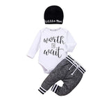 US Newborn Baby Boy Girl Tops Romper Bodysuit Jumpsuit Pants Outfits Clothes Set