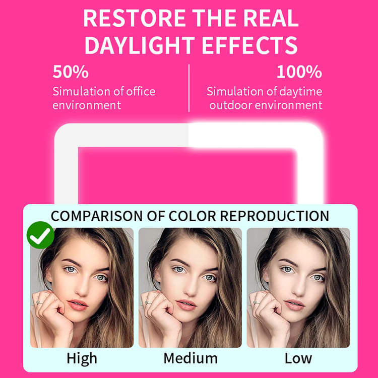 Portable Square Diamond Grid White Makeup Mirror