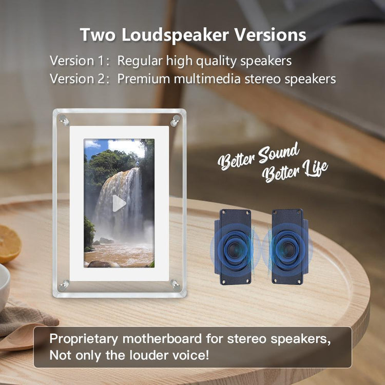 7-inch Acrylic Auto-rotating Digital Photo Frame, Built-in Memory And Battery, High Resolution, Suitable For Desktop Decoration