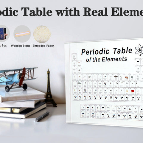 Periodic Table With 83 Kinds Of Real Elements Inside, Acrylic Periodic Table Of Elements Samples, Easy To Read, Creative Gifts For Science Lovers And Students