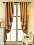 2 Pieces Elegant European Blackout Curtains - Simple Beige Velvet Decor Embroidery, UV Protection, Machine Washable Living Room And Bedroom, Light Control