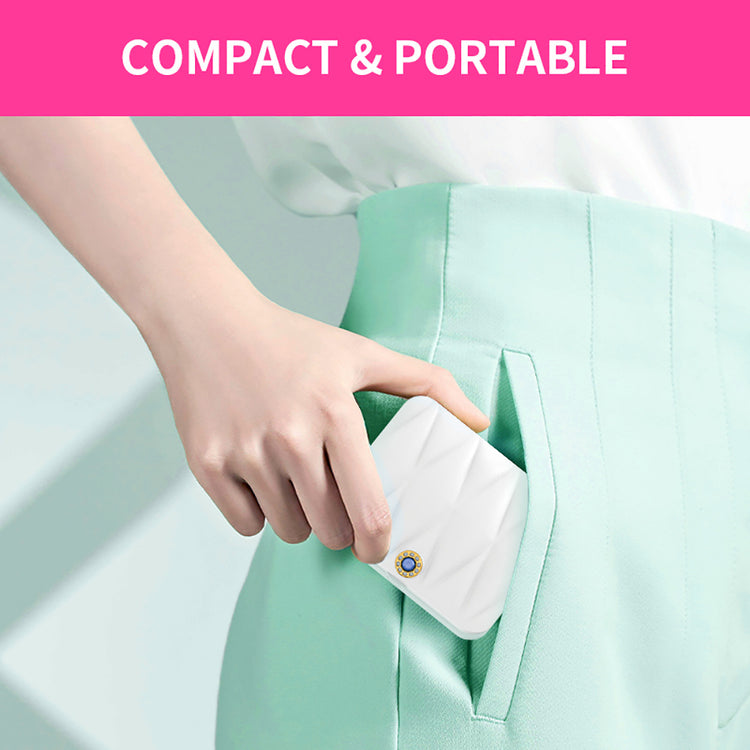 Portable Square Diamond Grid White Makeup Mirror