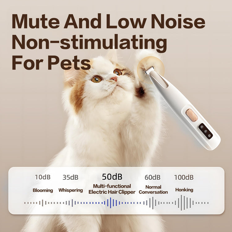 2025 New Pet Claw Trimmer 1-Pack Rechargeable Silent Pet Hair Trimmer Professional Pet Grooming Kit Cordless Waterproof LED Precision Trimming Home Pet Hair Trimmer