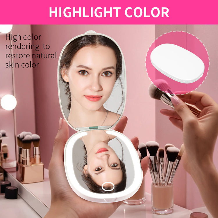 Portable Flip White Makeup Mirror