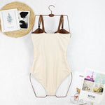 Women's Cut Out Colorblock One Piece Swimsuit Ruched Swimwear Bathing Suit With Removable Straps