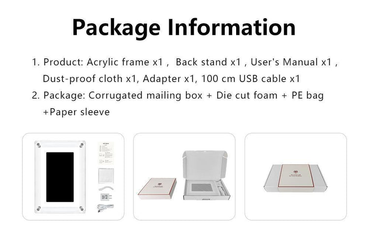 7-inch Acrylic Auto-rotating Digital Photo Frame, Built-in Memory And Battery, High Resolution, Suitable For Desktop Decoration
