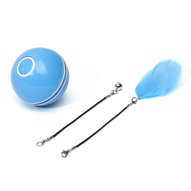 LED Laser Electronic Rolling Pet Funny Cat Toy Ball BlueRecharge