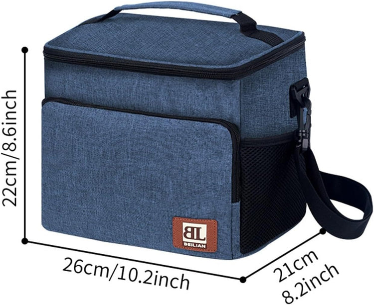 Leak-proof Insulated Lunch Bag With Adjustable Straps For Work, Office, Picnic, And Beach