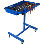 Adjustable Tear Down Work Table With Drawer For Garages, Repair Shops, And DIY, Portable, 4  2.5 Swivel Casters, 220 Pound Capacity, Rubber Corners, Heavy Duty Steel,