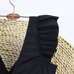 Women's V Neck Ruffle Sleeve Bathing Suit Ruched Tummy Control One Piece Swimsuits