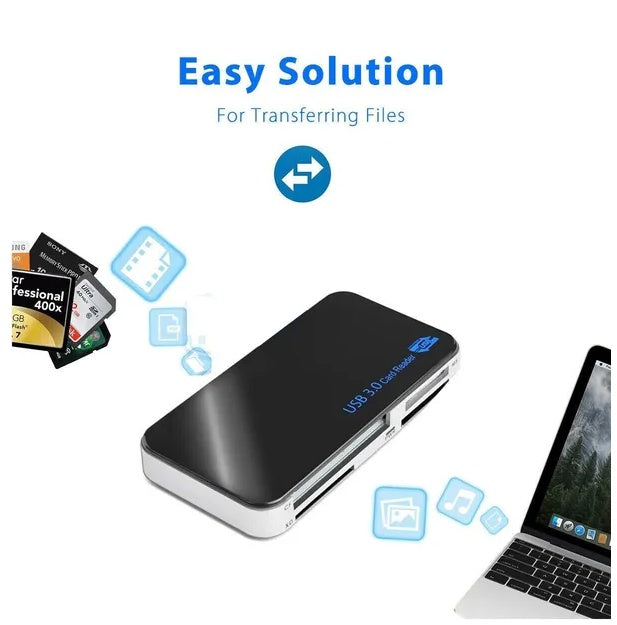 USB 3.0 Memory Card Reader Adapter 5GBPS Fit For CF TF SD Micro SD XD M2 MS Card
