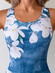 Women's Fashion One-piece Swimsuit, One-piece With Many Prints, Vest Skirt Asymmetrical, Vacation Style Swimsuit