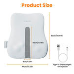 1 Set  Shiatsu Back Massager 3D Deep Tissue Kneading Massage Pillow Cordless USB Rechargeable With 3 Massaging Modes 2 Heating Levels 10Mins Auto-Off For Back Shoulder Waist Lumbar No Chair