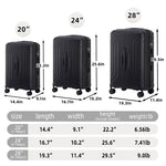 20  24  28  3 Pcs  Set In ABS Spinner Wheel Luggage, Carry On Suitcase, Matching Color, TSA Combination Lock