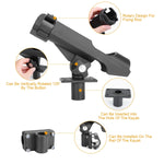 1Pc Boat Fishing Pole Rod Holder 360Degree Rotatable Kayak Side Rail Mount Adjustable Folding Rod Holder With Large Clamp Rod Not Included