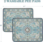 Qeils Washable Pee Pads For Dogs, 2 Pack Reusable Puppy Pads Super Absorbent Leakproof Dog Training Pads, Non-Slip Potty Pads For Floor, Crate, Couch, Whelping Pads Litter Mat Puppy Supplies
