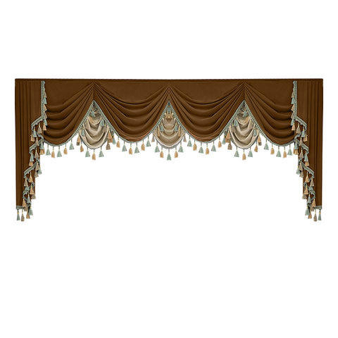 Finished Retro Villa Living Room Bedroom High-grade Thickened Light Luxury Velvet Splicing Curtains, Curtain Drapes Need To Be Purchased