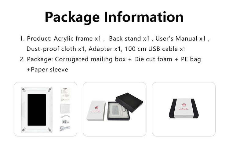 5 Inch 4GB Memory IPS HD Screen Crystal Advertising Player Acrylic Digital Photo Frame Gift