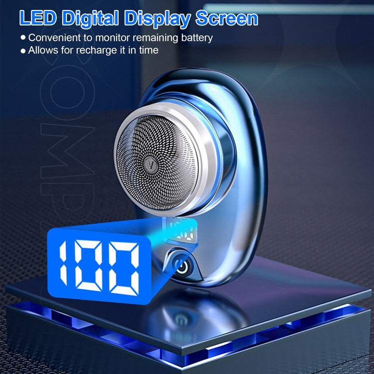 Gold-Blue-Black Color Options 1Pc Portable Electric Shaver With LED Digital Display Type-C Rechargeable Electric Razor For Men Electric Beard Trimmer For Home Office Travel Car