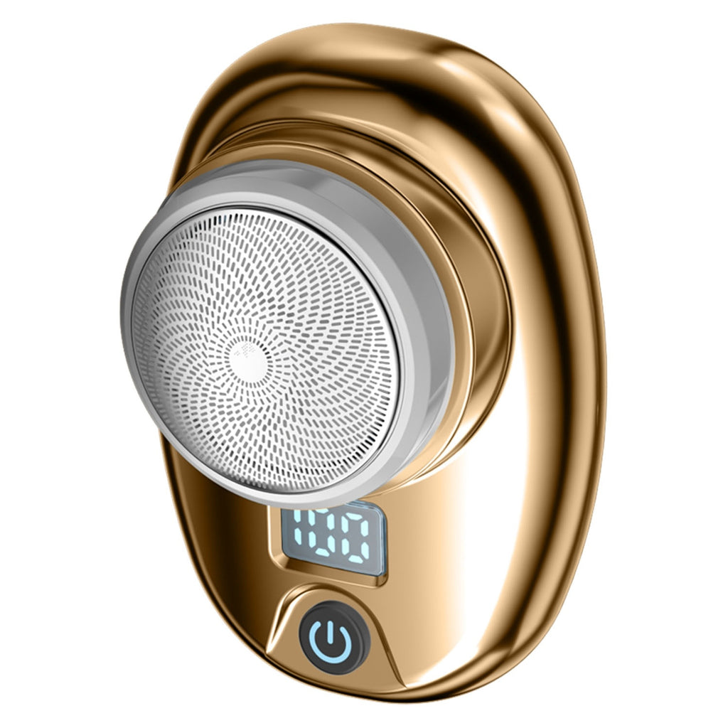 Gold-Blue-Black Color Options 1Pc Portable Electric Shaver With LED Digital Display Type-C Rechargeable Electric Razor For Men Electric Beard Trimmer For Home Office Travel Car
