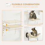 PawHut 6-pc Modern Cat Wall Shelves For Indoor Cats, Height Adjustable Jumping Platforms