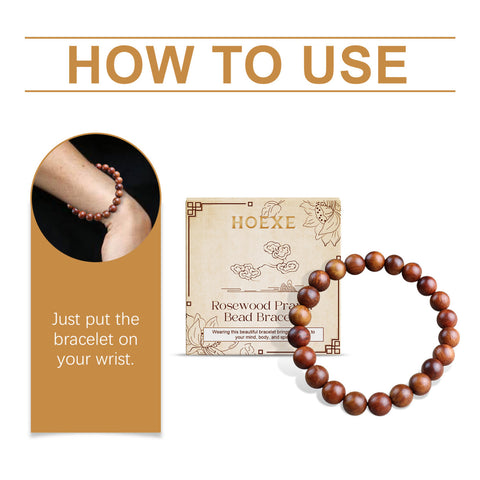 Hoexe Rosewood Bracelet Unisex Everyday Decoration With Rosewood Bracelet Beading