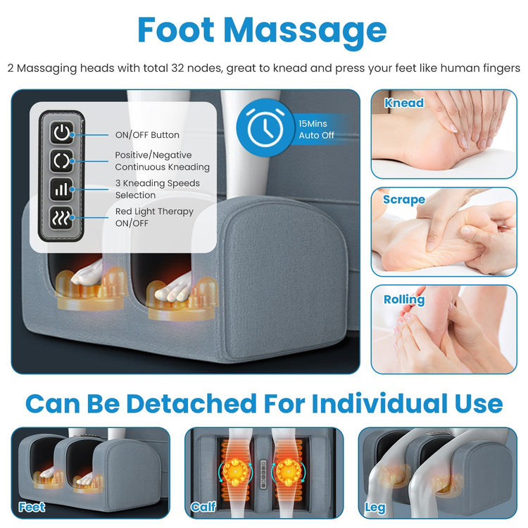 1Set Full Body Electric Massage Mat Heating Vibration Massage Pad Cushion Back Massage Mattress Chair Pad With Neck Foot Massage Head Pillow And Cloth Lumbar Pillow Timer Anti-Slip Bottom