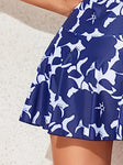 Women's Fashion One-piece Skirt One-piece Swimsuit Flower Print Vest Style Holiday Style Boxers