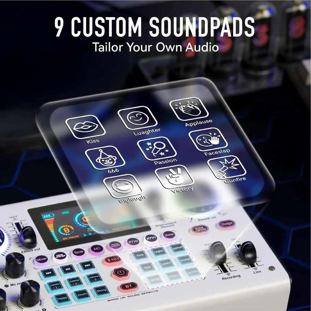 C100PRO Lightweight And Portable Digital Sound Card, Real-time Voice Changer, Intelligent Noise Reduction, And Instrument Reverberation