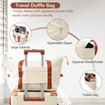 Hardshell Luggage Sets 3 Piece Carry-on Suitcases With Wheels, TSA Lock For Men Women-White